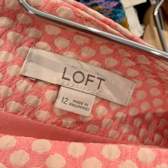 Loft pink polka dot skirt S12 - Picture 6 of 6